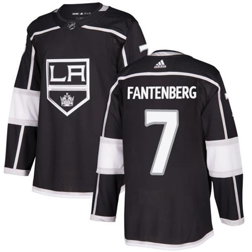 Adidas Men Los Angeles Kings 7 Oscar Fantenberg Black Home Authentic Stitched NHL Jersey